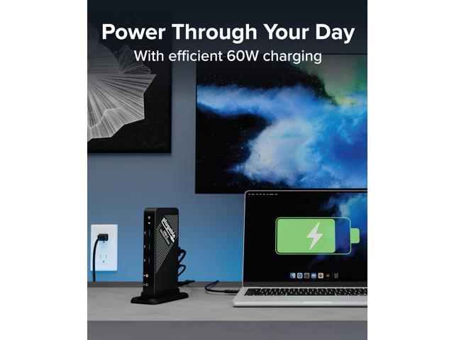 Plugable USB-C Dock 4K HDMI, 60W Charging, Ethernet, USB 3.0/2.0 Ports USB-C Docking Station with Power for Windows and Chromebook