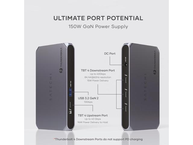 Satechi Thunderbolt 4 Dock Slim Hub Pro, USB C 100W Charging, Single 8K or Dual 4K Display, 4 Thunderbolt 4 Ports, USB 3.2 Gen2, for Mac/Windows,...