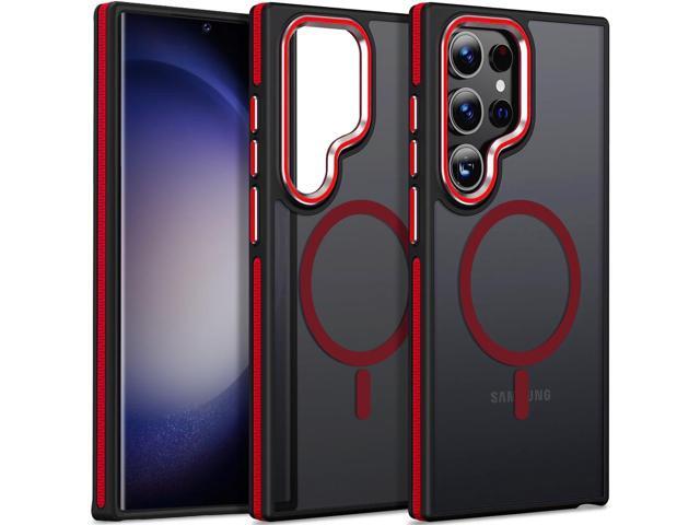 Case for Samsung Galaxy S22 Ultra Magnetic Compatible with Magsafe, Slim Translucent Cover [Shockproof Tested] Anti-Slip Soft TPU Edge Protective...