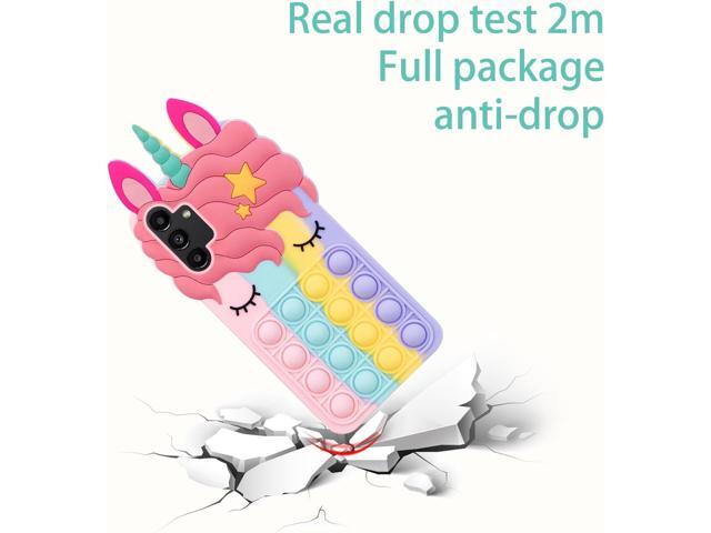 nancheng for Samsung Galaxy A13 5G Phone Case with Strap Lanyard Cute Girls Woman Silicone Bubble Cartoon Push Pop Toys Funny Kawaii Stress Relief...