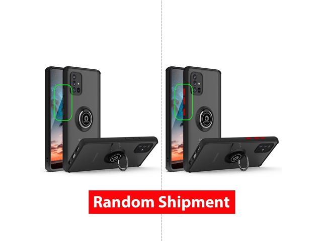 TJS Compatible with Samsung Galaxy A71 5G Case, with Tempered Glass Screen Protector, Metal Ring Magnetic Support Kickstand Heavy Duty Drop...