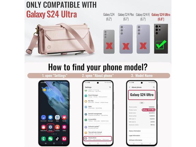 Wallet Case Compatible with Samsung Galaxy S24 Ultra 5G RFID Blocking 10-Card Holder Soft PU Leather Magnetic Snap Strap Zipper Pocket Phone Case...