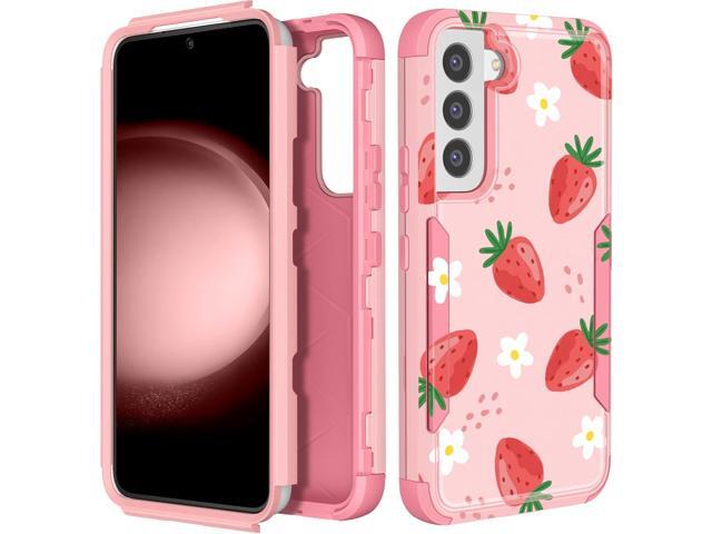 for Samsung Galaxy S22 Case - Women Cute Girls Phone Cover Cool Aesthetic Unique Design Teen Kawaii Strawberry Heavy Duty Protective Hard...