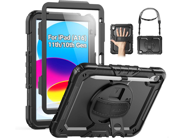 SEYMAC for iPad (A16) 11th/10th Generation Case 2025/2022 (11/10.9), Sturdy Heavy Duty Full-Body Shockproof Protective Case with Screen Protector,...