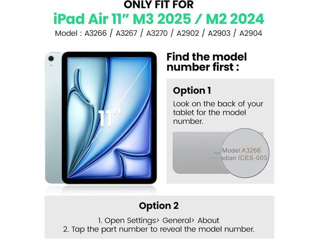 SEYMAC Case for iPad Air 11 Inch M3 2025/M2 2024 (Air 7th/6th Generation), Heavy Duty Shockproof Protective Case with Screen Protector, Rotating...