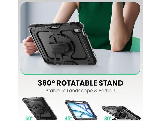 SEYMAC Case for iPad Air 11 Inch M3 2025/M2 2024 (Air 7th/6th Generation), Heavy Duty Shockproof Protective Case with Screen Protector, Rotating...