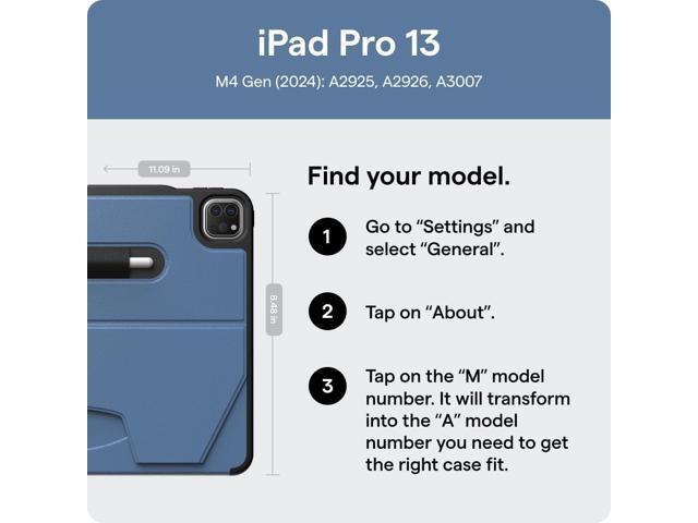 Zugu Case for iPad Pro 13 (M4) 2024, Slim Protective Cover with Apple Pencil Holder, Auto Wake/Sleep, Multiple Viewing Angles, iPad Pro 13 Inch...