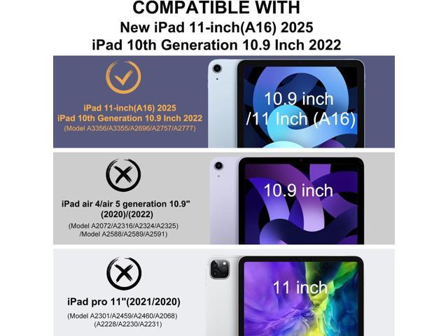 OKP Case for iPad A16 11th Generation 2025 / 10th Gen Case 2022, for 11 Inch / 10.9 Inch iPad Multi-Angle Viewing PU Leather Stand Cover with...