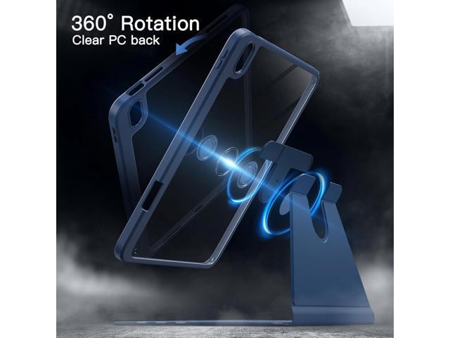 JETech Rotating Case for iPad (A16) 11th/10th Generation (2025/2022) with Pencil Holder, 360 Degree Rotation Protective Stand Cover Clear Back,...