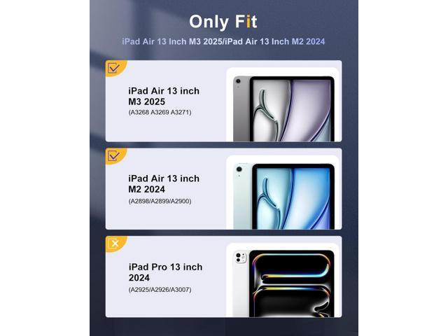 TiMOVO Case for New iPad Air 13 inch (M3/M2-2025/2024) with Pencil Holder, Slim Stand Protective Cover with Clear Transparent Back Shell for iPad...