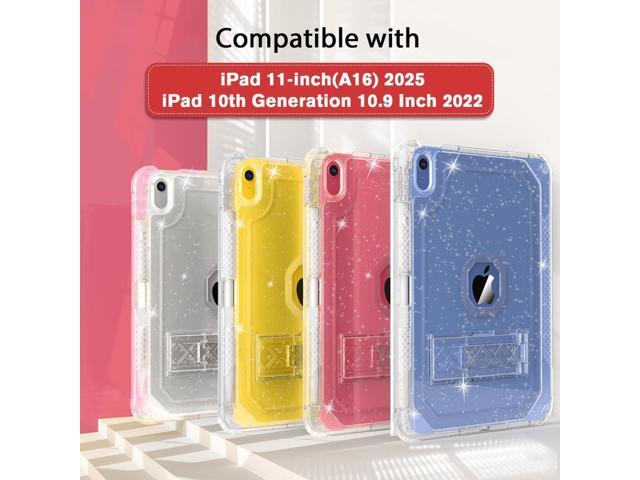 Case for iPad A16 11th Generation 11 Inch 2025 / 10th Gen 10.9 Inch Case 2022, Heavy Duty Shockproof Rugged Protective Translucent Cover with...