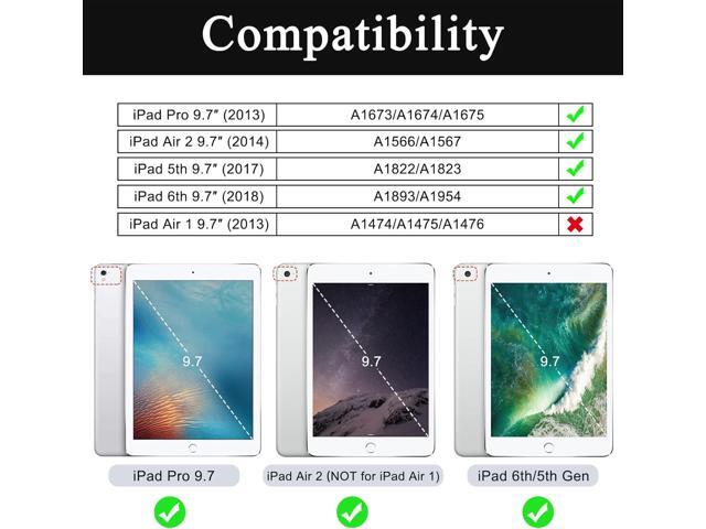 Soke Case for iPad 6th/5th Generation 9.7 Inch 2018/2017,with Built-in Screen Protector and Kickstand, Rugged Full-Body Heavy Duty Protective Cover...