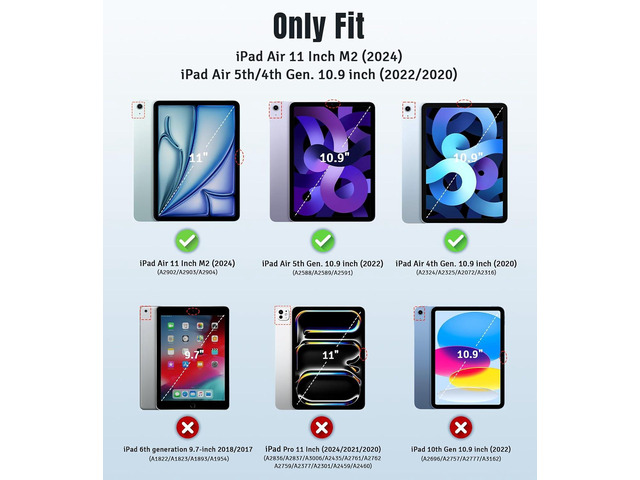 TiMOVO for iPad Air 11 Inch Case (M3/M2-2025/2024), iPad Air 5th Generation 2022/4th Gen 2020 10.9 Inch, Slim Hard Translucent Back Cover, Support...