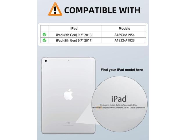 MoKo Case Fit 2018/2017 iPad 9.7 6th/5th Generation - [Heavy Duty] Shockproof Full Body Rugged Hybrid Cover with Built-in Screen Protector...