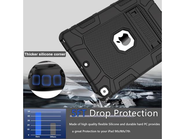 Rantice Case for 9th/8th/7th Generation, Hybrid Shockproof Rugged Drop Protective Case with Kickstand for iPad 10.2 Inch (2021/2020/2019 Release),...