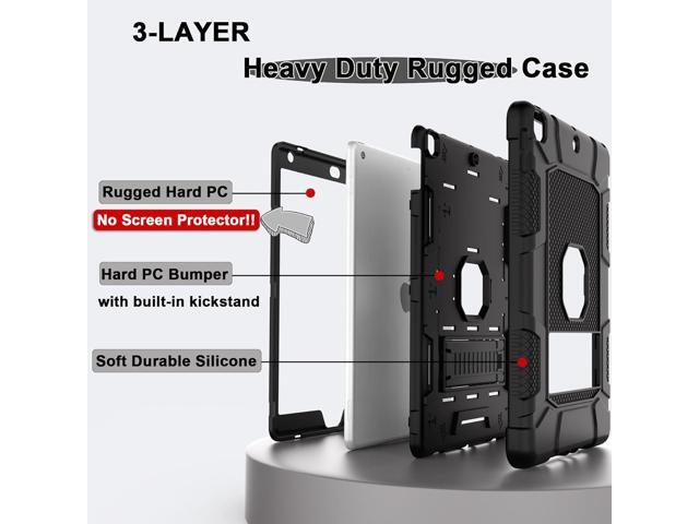 Rantice Case for 9th/8th/7th Generation, Hybrid Shockproof Rugged Drop Protective Case with Kickstand for iPad 10.2 Inch (2021/2020/2019 Release),...
