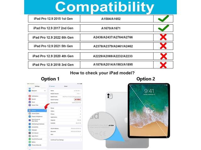 Case for iPad Pro 12.9 2nd Generation 2017 & 2015 1st Generation, Heavy Duty Rugged TPU Protective Cover with Screen Protector- Stand + Handle Hand...