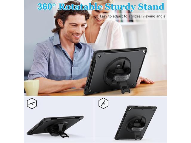 Case for iPad Pro 12.9 2nd Generation 2017 & 2015 1st Generation, Heavy Duty Rugged TPU Protective Cover with Screen Protector- Stand + Handle Hand...