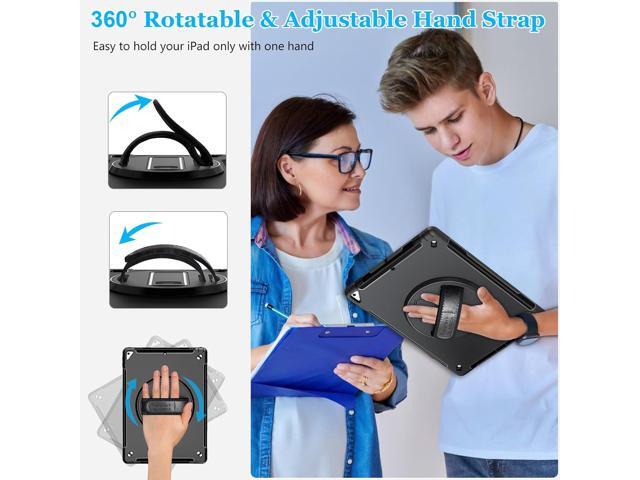 Case for iPad Pro 12.9 2nd Generation 2017 & 2015 1st Generation, Heavy Duty Rugged TPU Protective Cover with Screen Protector- Stand + Handle Hand...