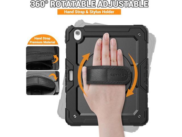 SEYMAC for iPad Air 13 Inch Case M3 2025/ M2 2024, Heavy Duty Shockproof Protective Case with Screen Protector, 360° Rotating Stand, Hand/Shoulder...