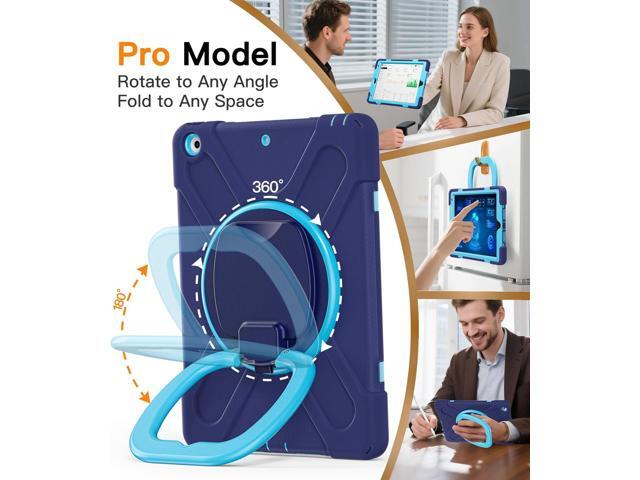 BATYUE for iPad 9th/ 8th/ 7th Generation Case (iPad 10.2 inch Rugged Case 2021/2020/2019) with Screen Protector, Rotating Stand/Pencil...