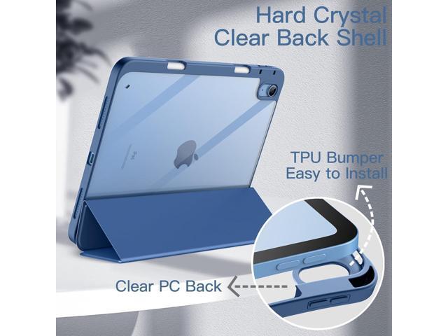 JETech Case for iPad (A16) 11th/10th Generation (2025/2022) with Pencil Holder, Clear Transparent Back Shell Slim Stand Shockproof Tablet Cover,...