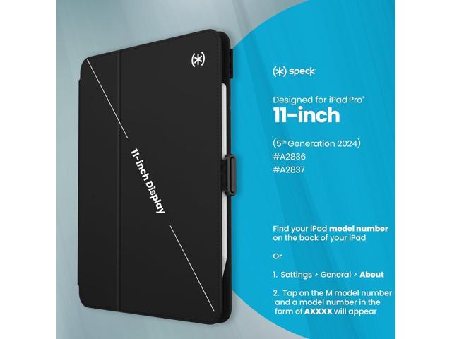 Speck New iPad Pro 11 Inch Case (2024 Model, 5th Gen) - with Pencil Holder, Drop & Camera Protection, Slim Multi Range Stand, Balance Folio, No...