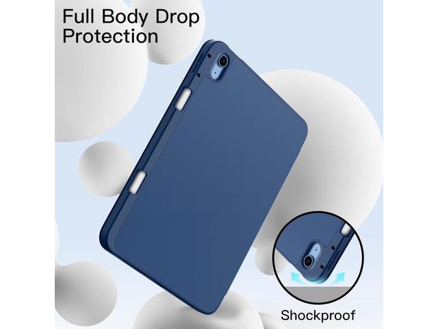 JETech Case for iPad (A16) 11th/10th Generation (2025/2022) with Pencil Holder, Slim Tablet Cover with Soft TPU Back, Auto Wake/Sleep (Navy)