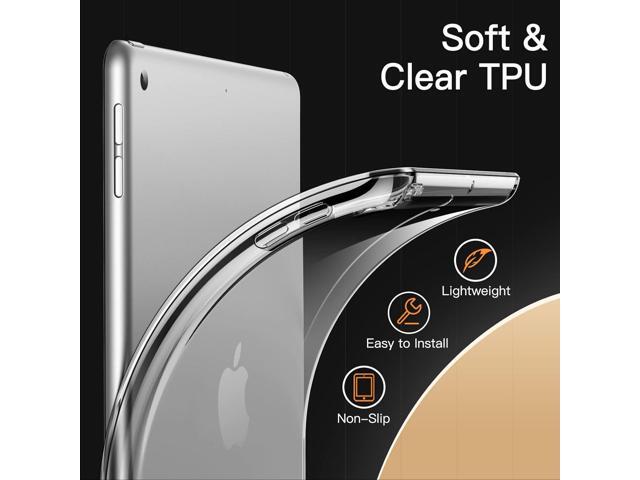 JETech Case for iPad 9/8/7 (10.2-Inch, 2021/2020/2019 Model, 9th/8th/7th Generation), Soft TPU Transparent Slim Shockproof Tablet Cover (Clear)