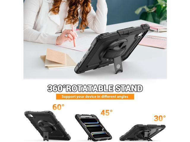 SEYMAC for iPad Pro 11 Inch Case 2024 (M4), Heavy Duty Shockproof Protective Case with Screen Protector, 360° Rotating Stand, Hand/Shoulder Strap...