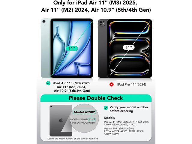 ESR for iPad Air 11 Inch Case M3/M2 (2025/2024), iPad Air 5th/4th Gen Case (2022/2020) 10.9 Inch with Pencil Holder, Removable Magnetic Cover,...