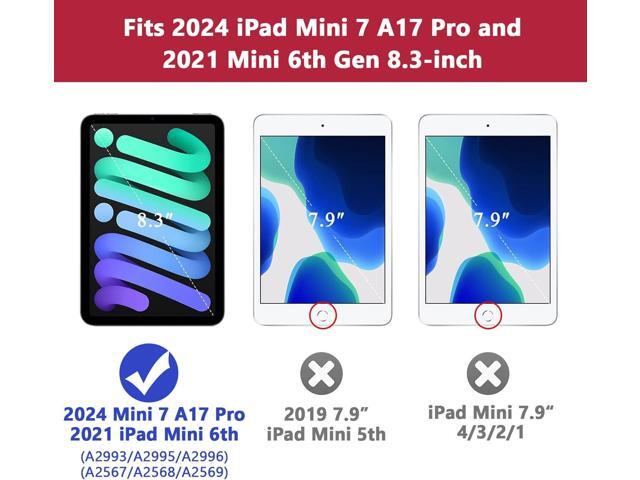 Grifobes Case for iPad mini 7th 2024 (A17 Pro) / Mini 6th Generation 2021 8.3', Heavy Duty Shockproof Cover with Pencil Holder Stand, for Mini 7/6...
