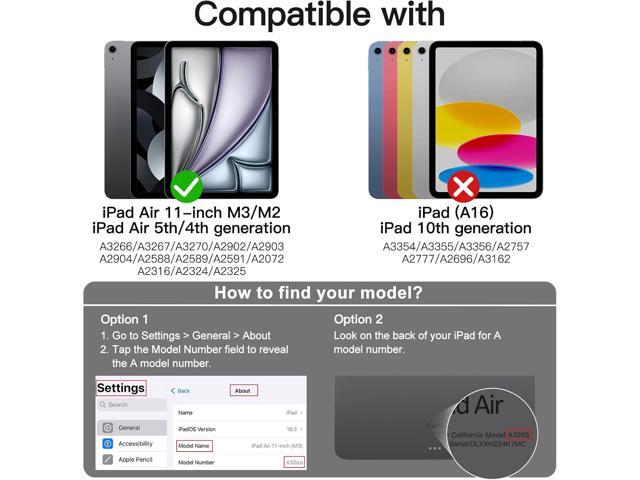 JETech Case for iPad Air 11-Inch M3/M2 (2025/2024), iPad Air 5/4 (2022/2020 5th/4th Generation 10.9-Inch) with Pencil Holder, Slim Tablet Cover...