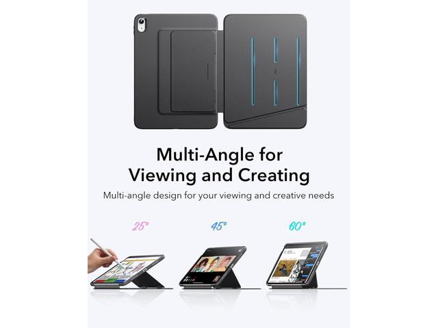 ESR for iPad A16 Case, iPad 11th/10th Generation Case (2025/2022), Vertical Stand Cover, Multi Stand Angles, Ultra-Stable Cover, Flip Series, Black