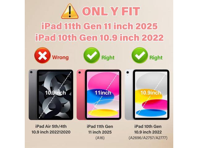 for iPad (A16) 11th Generation 11 Inch 2025/iPad 10th Generation Case 10.9 Inch 2022 with Tempered Glass Screen Protector,Unicorn Stand,Shoulder...