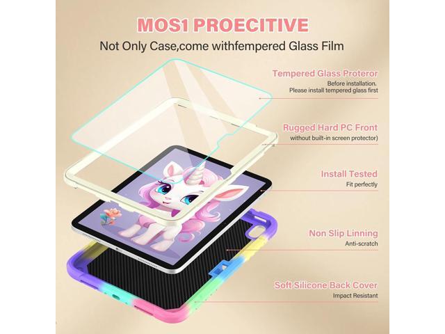 for iPad (A16) 11th Generation 11 Inch 2025/iPad 10th Generation Case 10.9 Inch 2022 with Tempered Glass Screen Protector,Unicorn Stand,Shoulder...