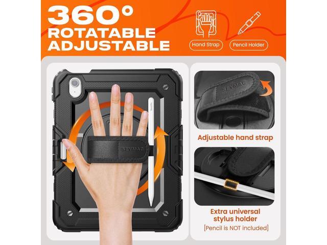 SEYMAC stock for iPad Air 11 inch Protective Case M3 2025/ M2 2024 (Air 7th/6th Generation), Heavy Duty Case with Screen Protector, Pencil Holder,...
