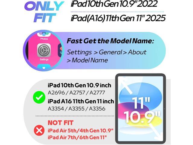 MRWHO Kids Case for iPad (A16) 11th Generation 11 inch 2025/ 10th Generation 10.9 inch 2022 - Sturdy Lightweight Flexible Shockproof Rotating Stand...