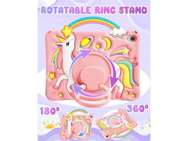 Boaretiu for iPad A16 Case/10th Generation Case - Girls Teens Cute Cartoon Rainbow Unicorn 10.9 Inch 2022 Tablet Cover with Strap & Rotating Stand...