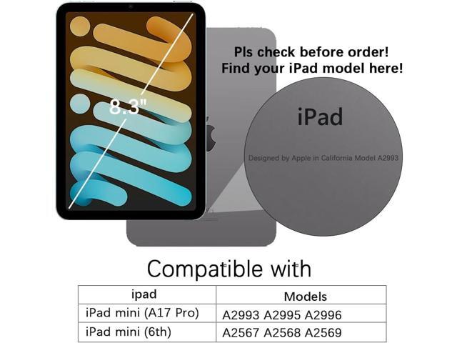 Telaso for iPad mini 7 A17 Pro 2024/iPad Mini 6 2021 8.3 Inch iPad mini 7th/6th Gen Magnetic Case, Translucent Matte Back Soft TPU Bumper Military...