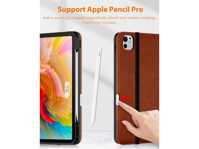 DTTO for iPad Pro 13 inch Case (M4) 2024, Faux Leather Business Folio Stand Cover with Pencil Holder - Auto Wake/Sleep and Multiple Viewing Angles,...