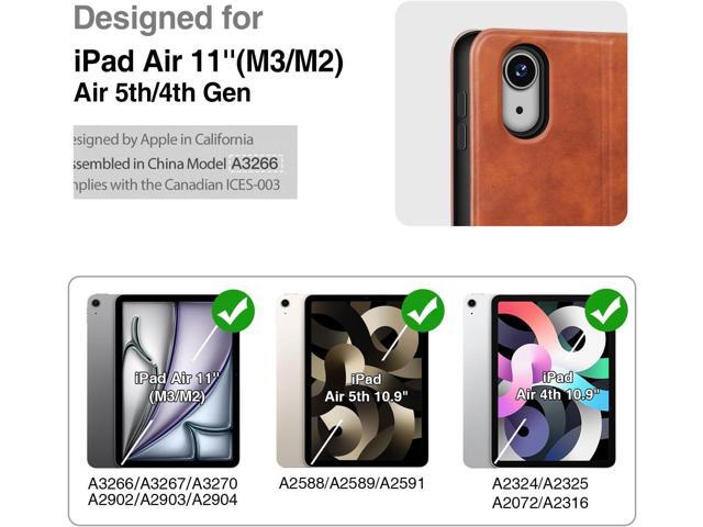 Antbox Case for iPad Air 11-inch M3 (2025) / M2 (2024), iPad Air 5th/4th Generation 10.9'' Vegan Leather with Pencil Holder Typing Angle Auto...