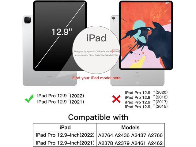 JETech Case for iPad Pro 12.9-Inch (6th/5th Generation, 2022/2021 Model) with Pencil Holder, Support 2nd Pencil Charging, Slim Tablet Cover with...