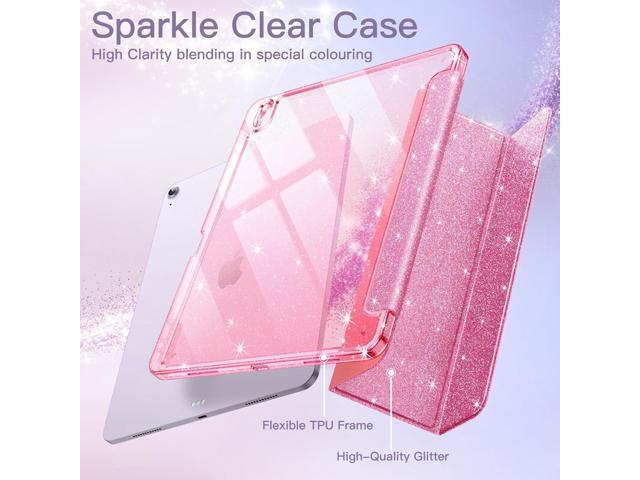 JETech Glitter Case for iPad Air 13-Inch M3/M2 (2025/2024) with Pencil Holder, Cute Sparkly Slim Cover for Kids and Girls, Shiny Clear Back Shell...