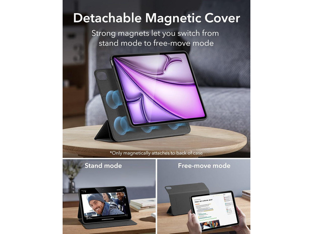 ESR for iPad Air 13 Inch Case (2025/2024) M3/M2 with Pencil Holder, Removable Magnetic Cover, Vertical Stand, Fully Supports Pencil Pro and...