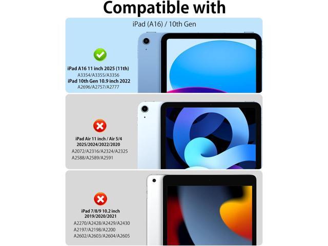 Aoub Case for iPad (A16) 11th Generation 11 inch 2025, iPad 10th Generation Case 10.9 inch 2022 with Pencil Holder, Smart Trifold Stand Cover, Auto...