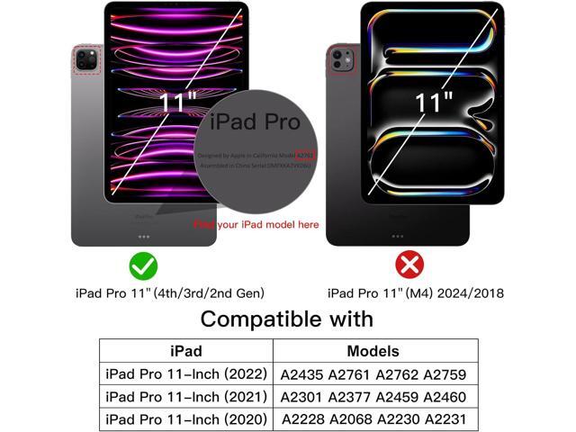 JETech Case for iPad Pro 11 Inch 2022/2021/2020 Model (4th/3rd/2nd Generation), with Pencil Holder, Support 2nd Pencil Charging, Slim Tablet Cover...