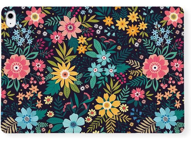 LI-LOVE Case for iPad A16 11 inch 2025 (11th Gen), iPad 10th Generation 10.9 inch 2022, Soft TPU Flower Folio Stand Cover Adjustable Angles Auto...