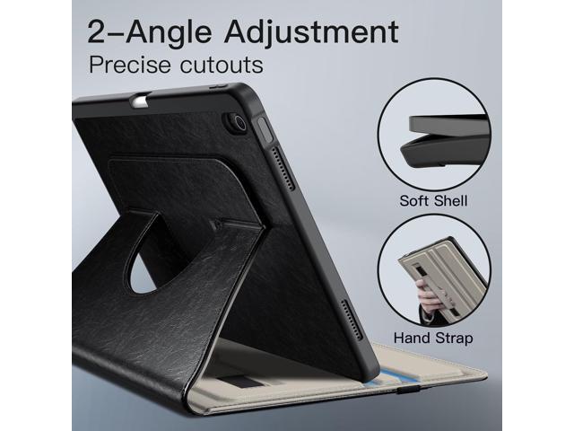 JETech Rotating Case for iPad Air 13-Inch M3/M2 (2025/2024) with Pencil Holder, 360 Degree Rotation PU Leather Folio Protective Cover (Black)