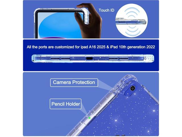 Rantice Case for iPad 11-Inch (A16) 11th Generation 2025 / iPad 10th Generation Case, Pencil Holder & Kickstand - Slim, Glittery and Shockproof...